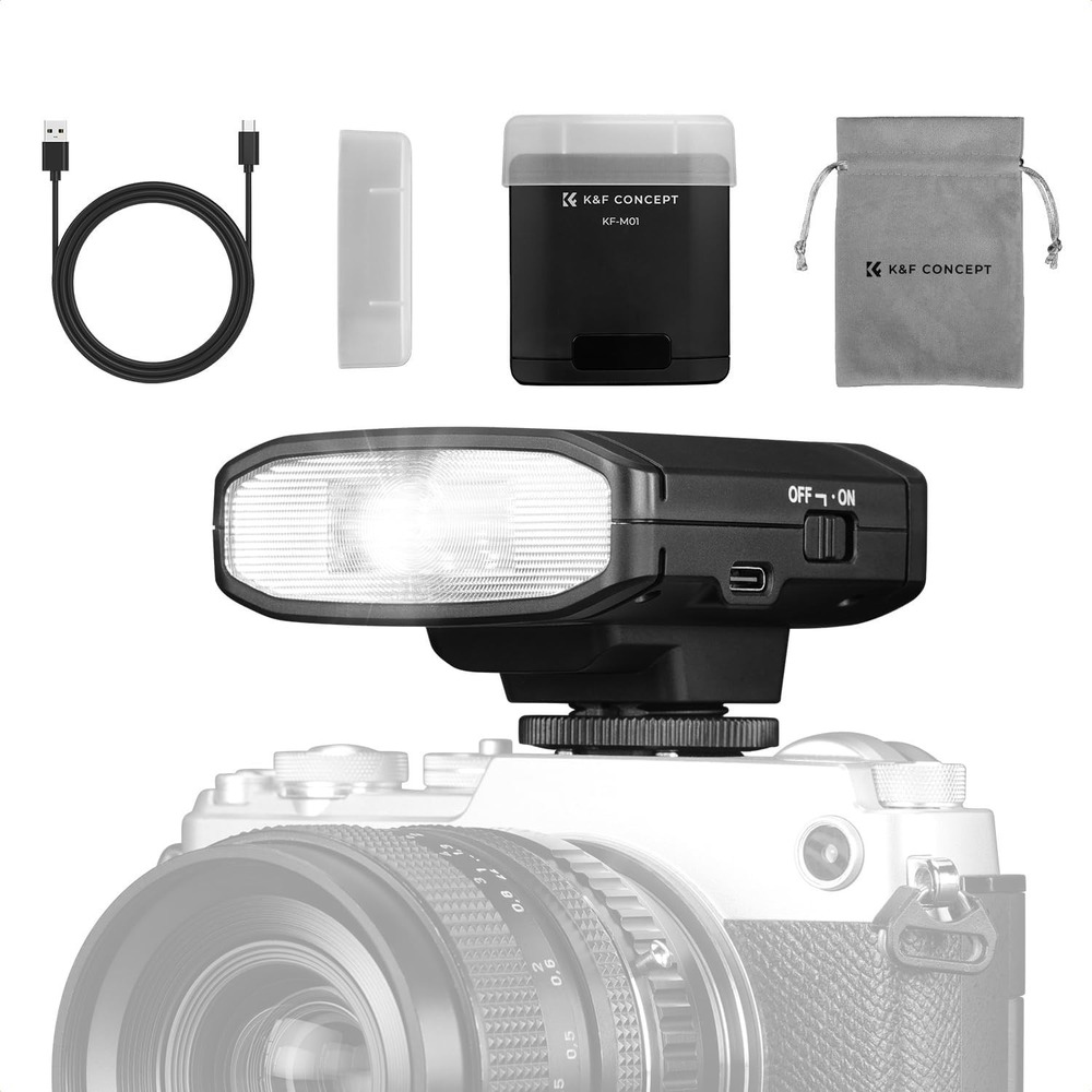 K&F Concept Camera Speedlite Flash 5600K GN12‎ DSLR Light Built-in Battery Mount